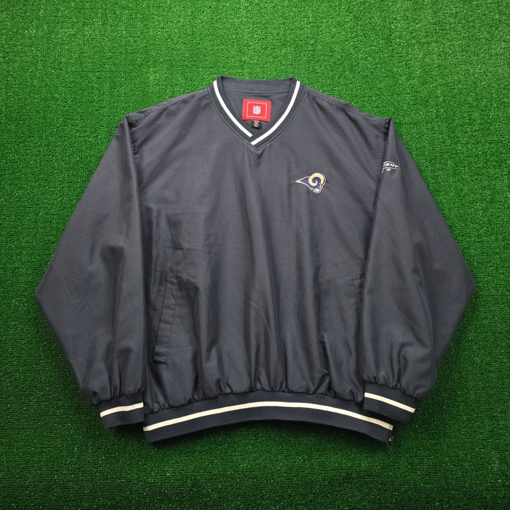 St Louis Rams Windbreaker Jacket Mens XL Navy Pullover Vintage Bud Light‎ Logo